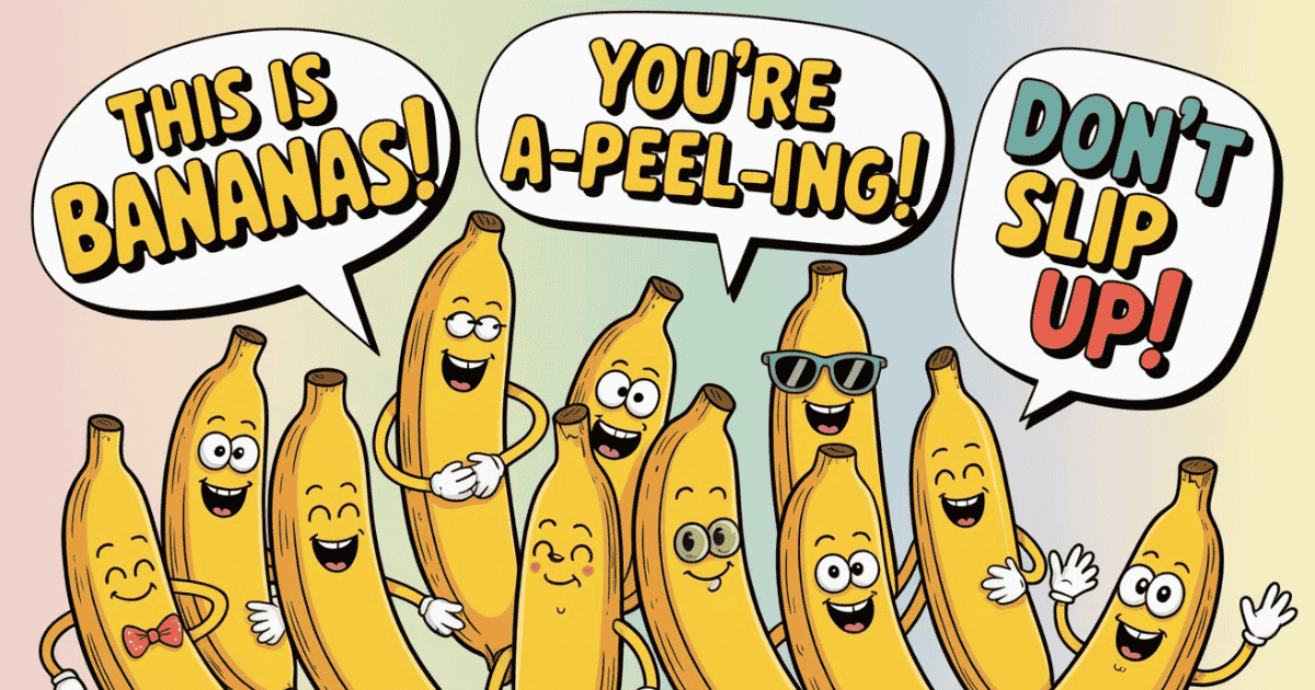 Bananas with funny puns and expressions