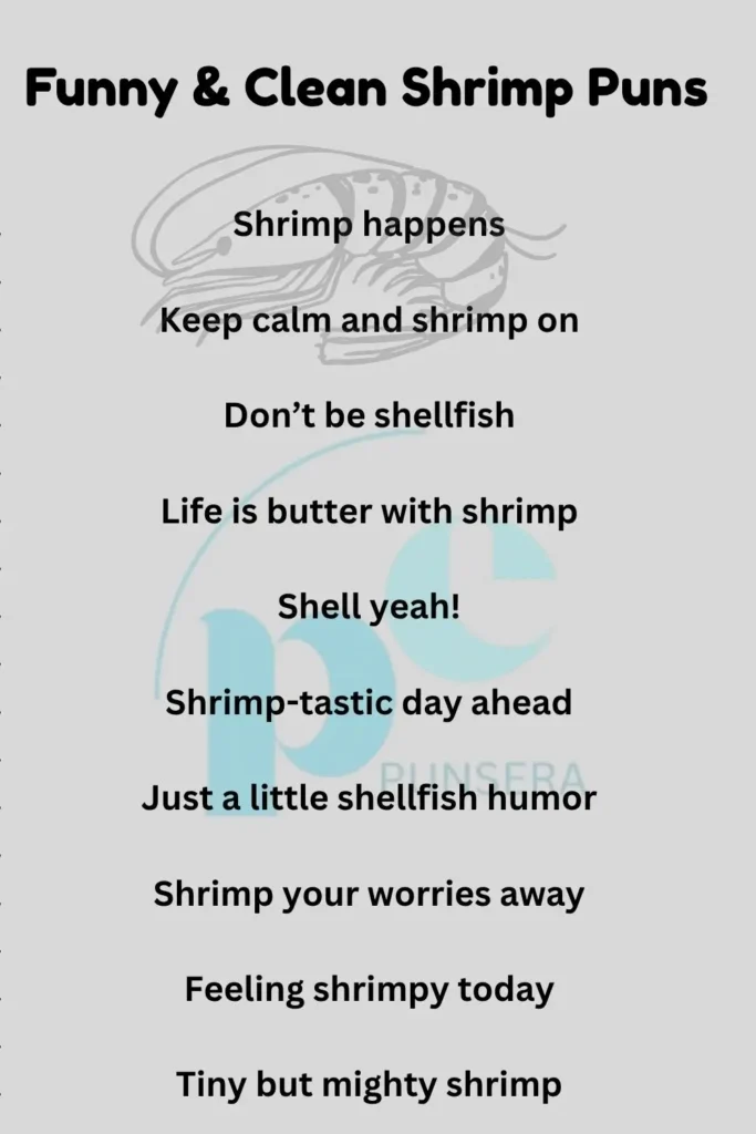 Funny cartoon shrimp illustrating clean and family-friendly shrimp puns