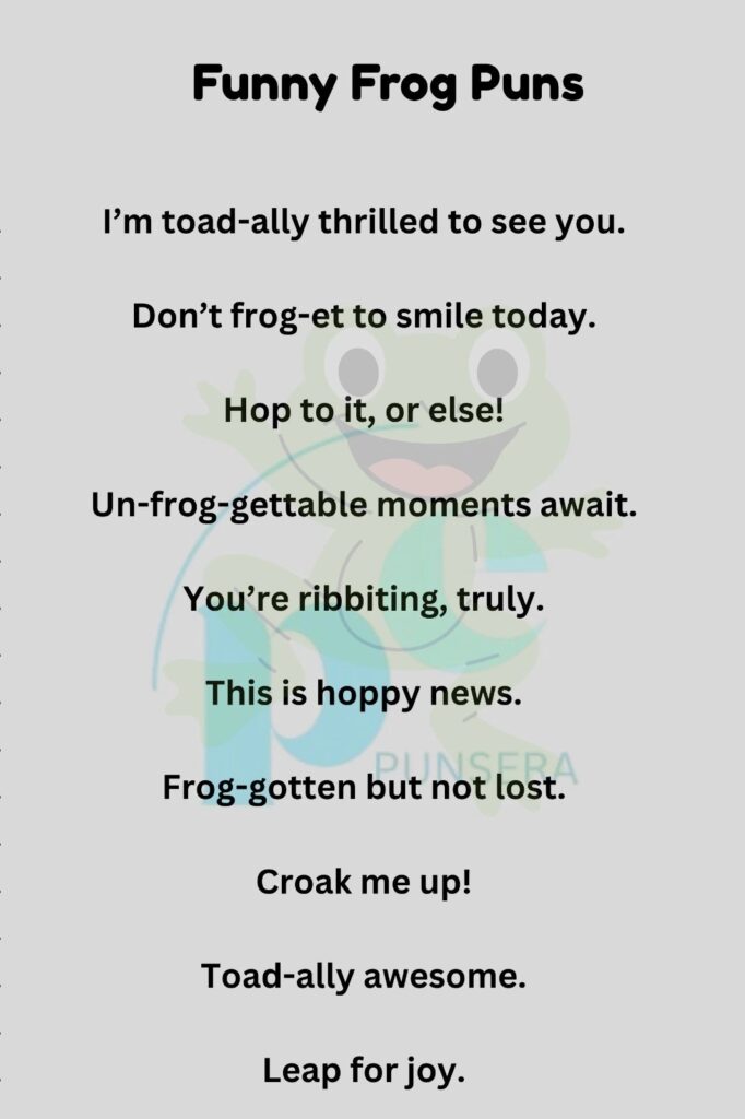 Hilarious Funny Frog Puns Collection