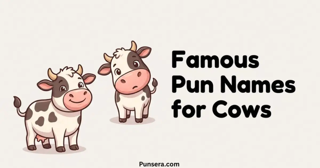Famous Pun Names for Cows funny image 